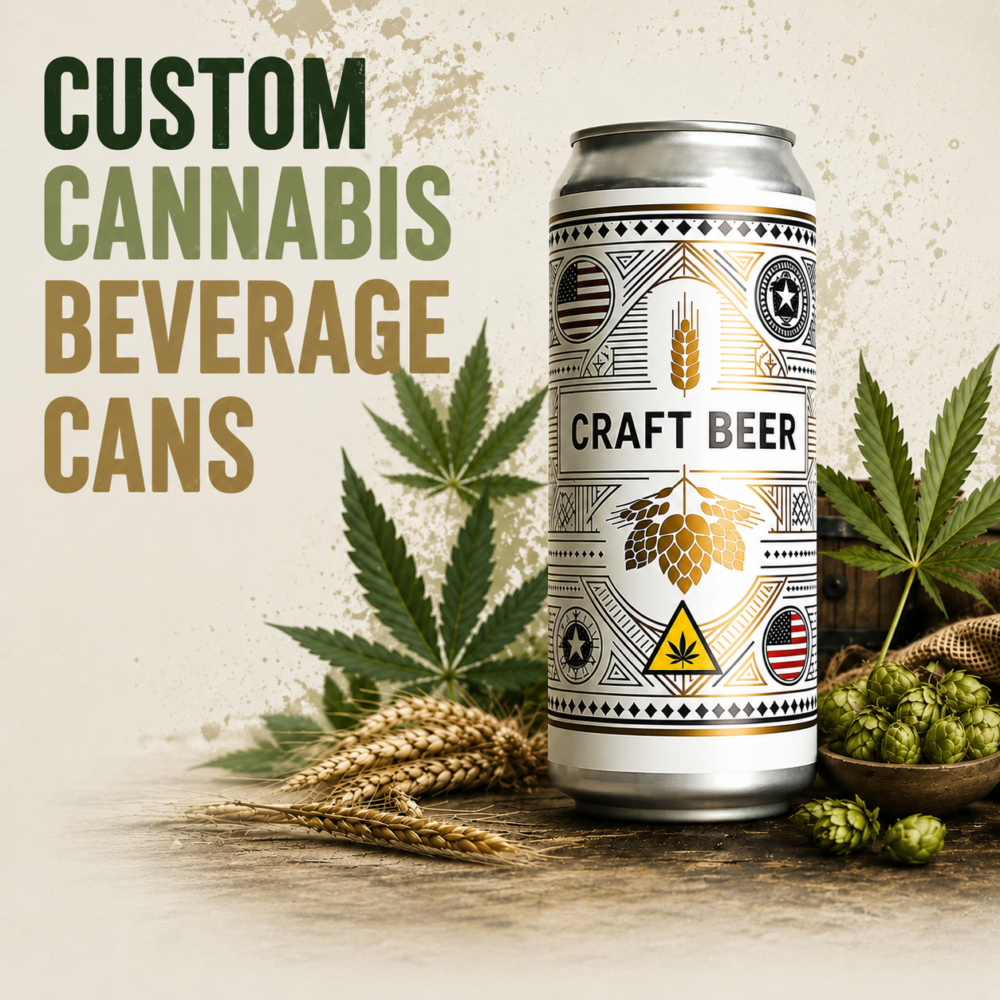Custom cannabis beverage cans packaging solution for THC drink brands