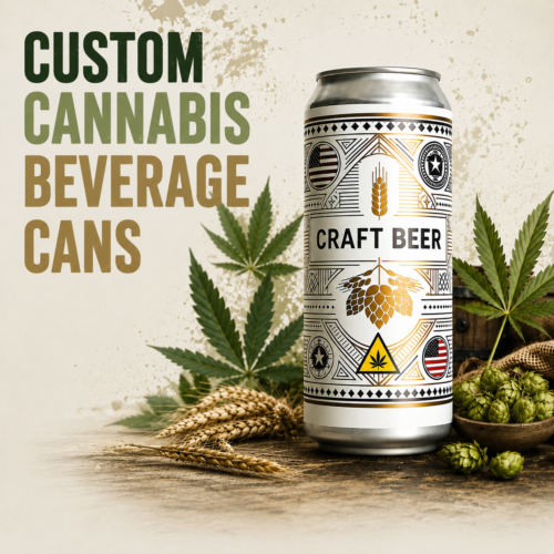 Custom cannabis beverage cans packaging solution for THC drink brands