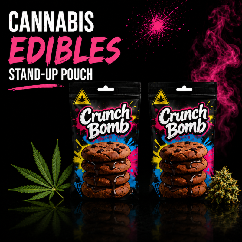 Custom cannabis edibles packaging pouches for edible products