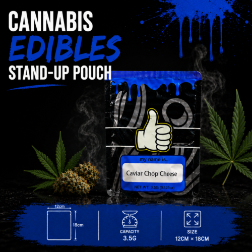 Custom cannabis edibles stand-up pouches with custom packaging design