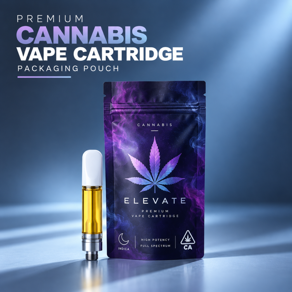Custom Cannabis Vape Cartridge Mylar Bags | Zipper Pouches, Stand Up Cartridge Bags