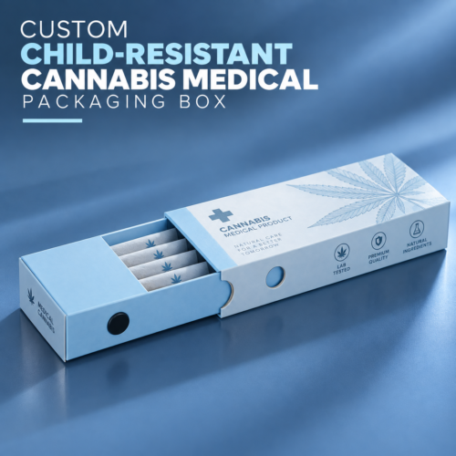custom child resistant cannabis medical boxes with inner structure