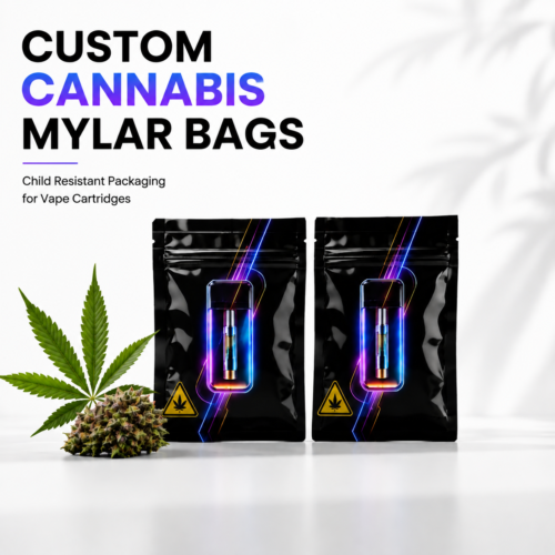Custom Mylar Bags Manufacturer for Cannabis Vape Cartridge Packaging　custom mylar bags