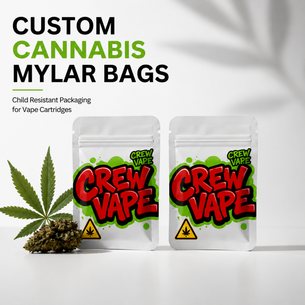 Custom Mylar Bags for Cannabis Vape Cartridge Packaging