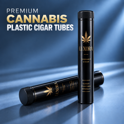 custom cannabis pre-roll tubes with printed design