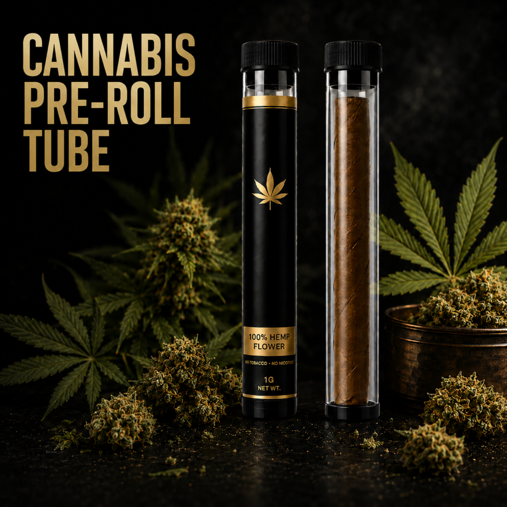 Custom cannabis pre-roll tubes with printed packaging designs