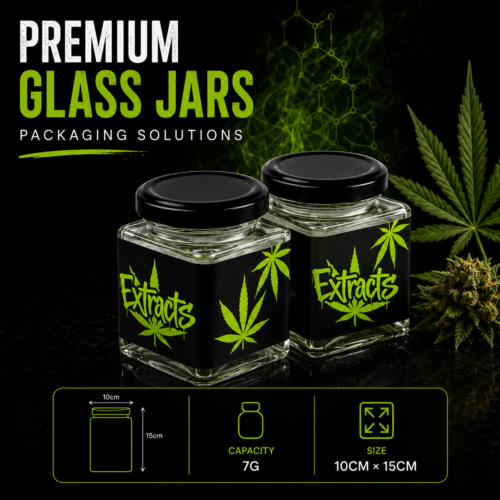 100ml (1g-28g) Extracts  glass jar (Cali Jars)