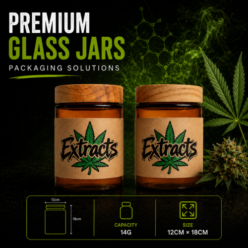 100ml (1g-28g) Extracts  glass jar (Cali Jars)
