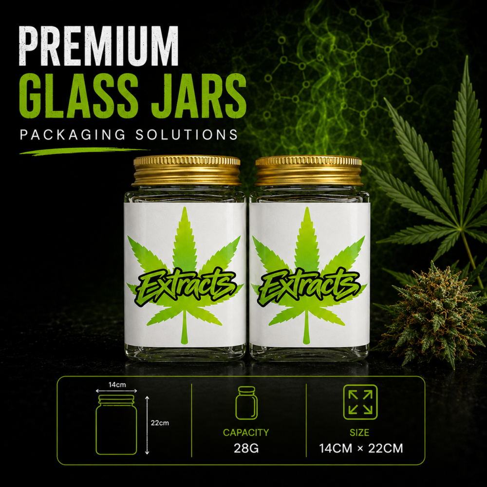 100ml (1g-28g) Extracts  glass jar (Cali Jars)