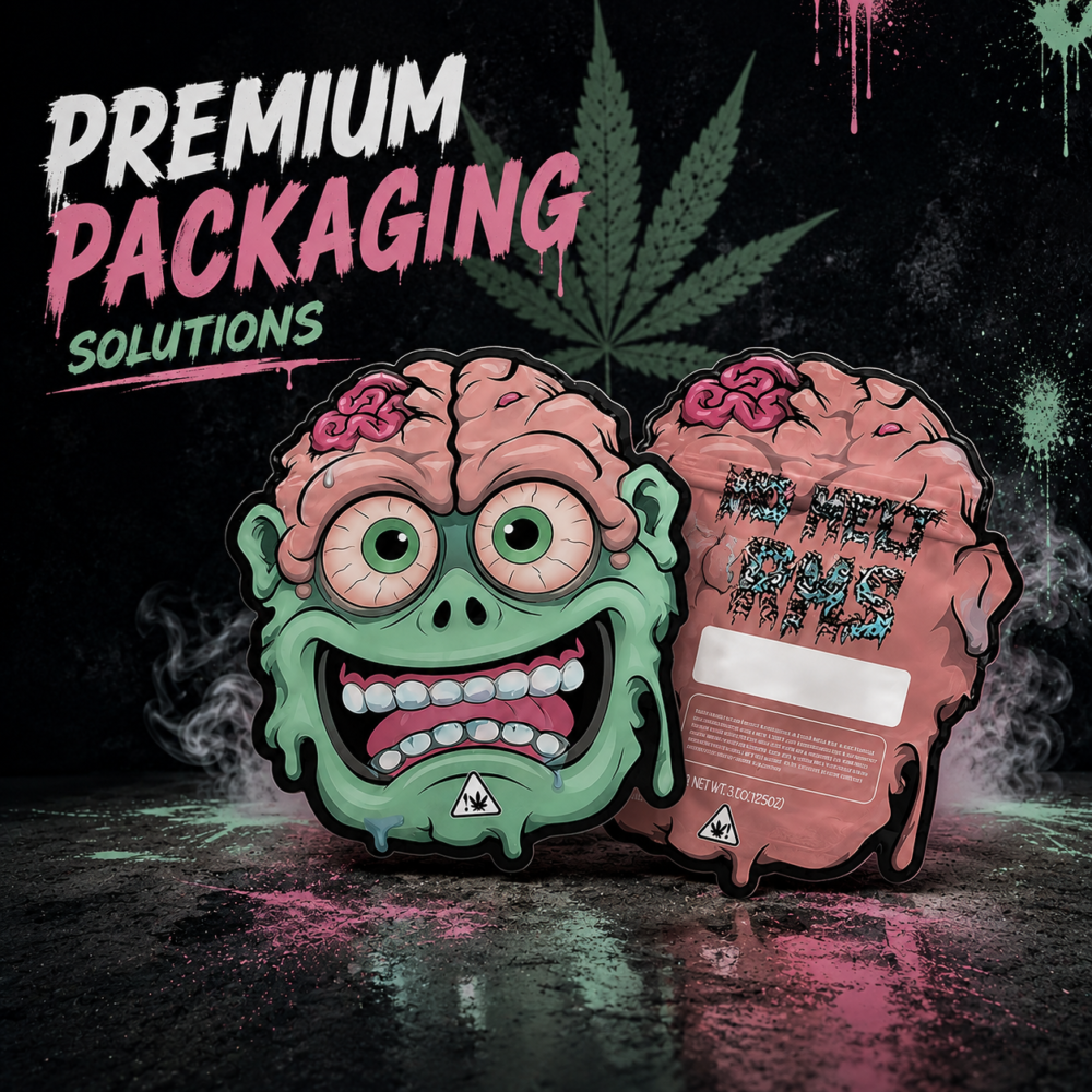 2-60ml (1-28g) Custom Shape Mylar Bags