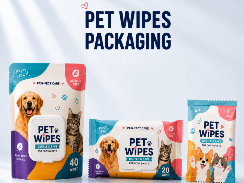 Custom Flip Lid Pet Wipes Packaging