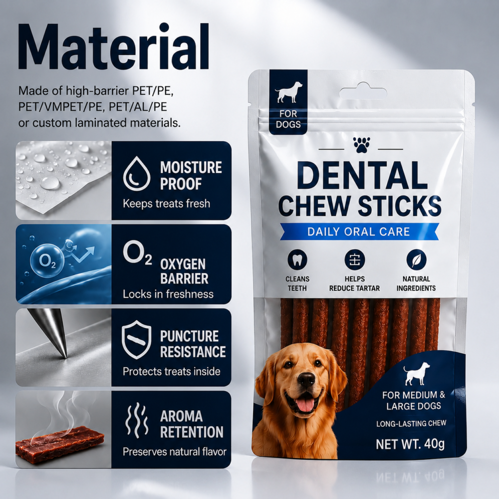 Custom Stand Up Pet Treat Pouches