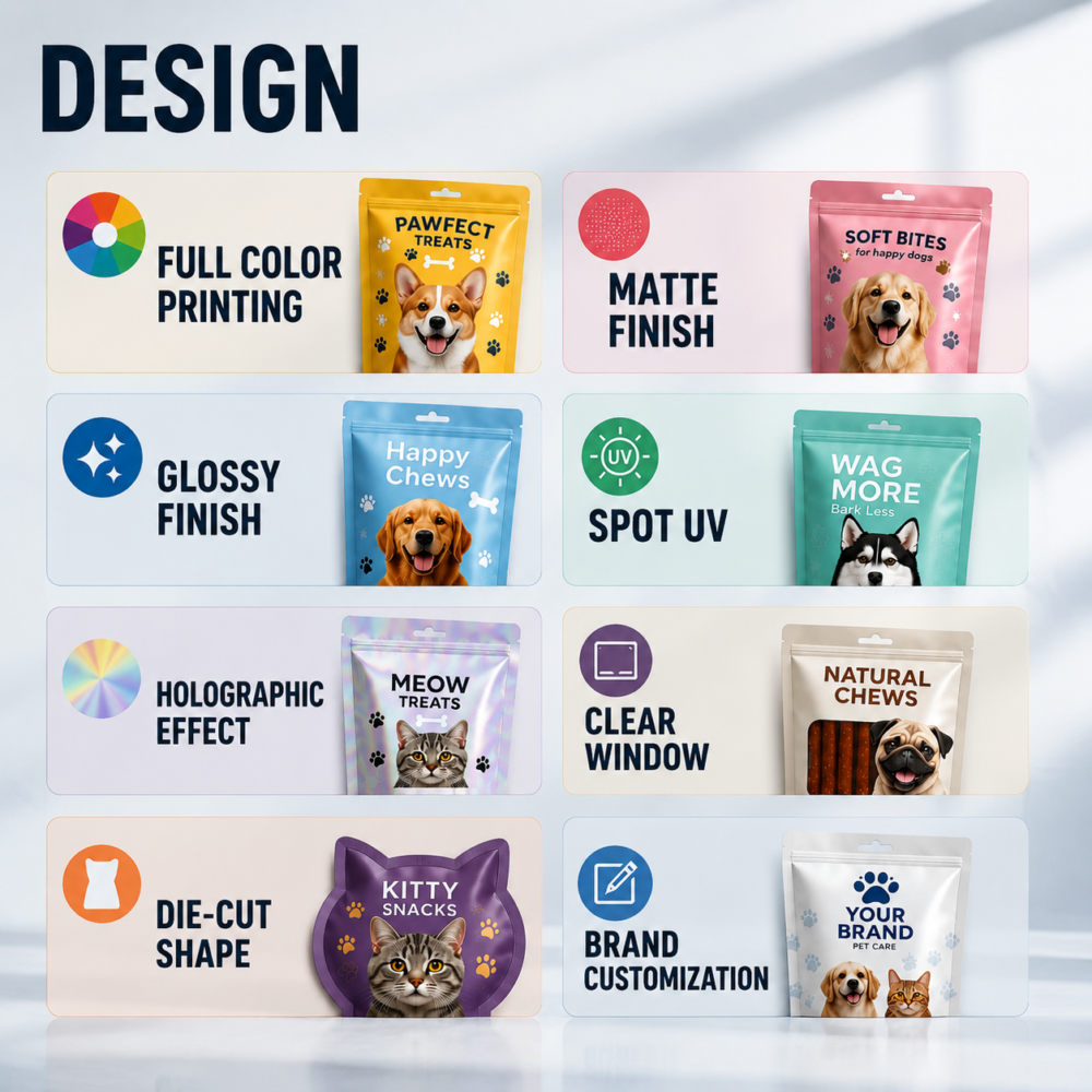 Custom Stand Up Pet Treat Pouches