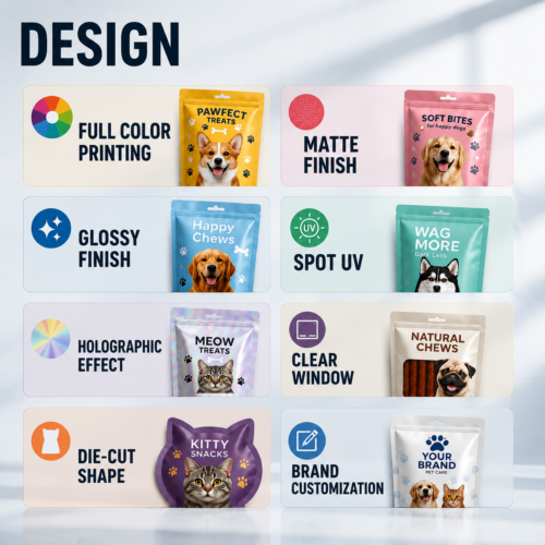 Custom Stand Up Pet Treat Pouches