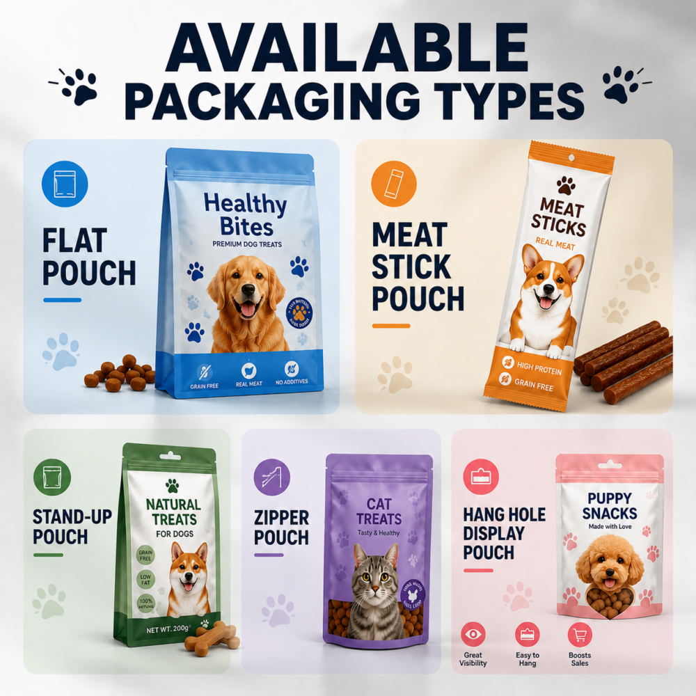 Custom Stand Up Pet Treat Pouches