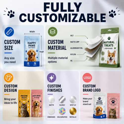 Custom Stand Up Pet Treat Pouches