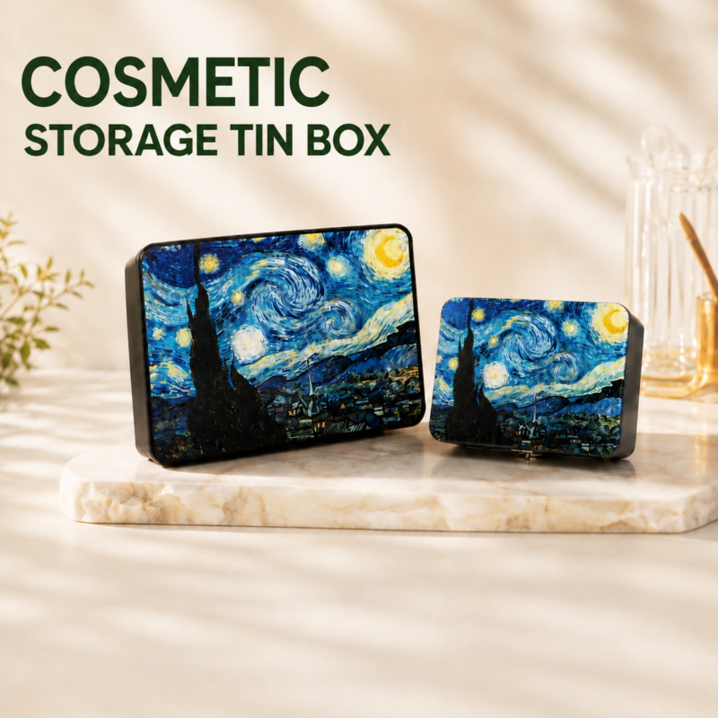 ChatGPT Image 2026年8月7日 16_57_45 Extra Large Metal Tin Box with Lock for Makeup & Skincare Storage