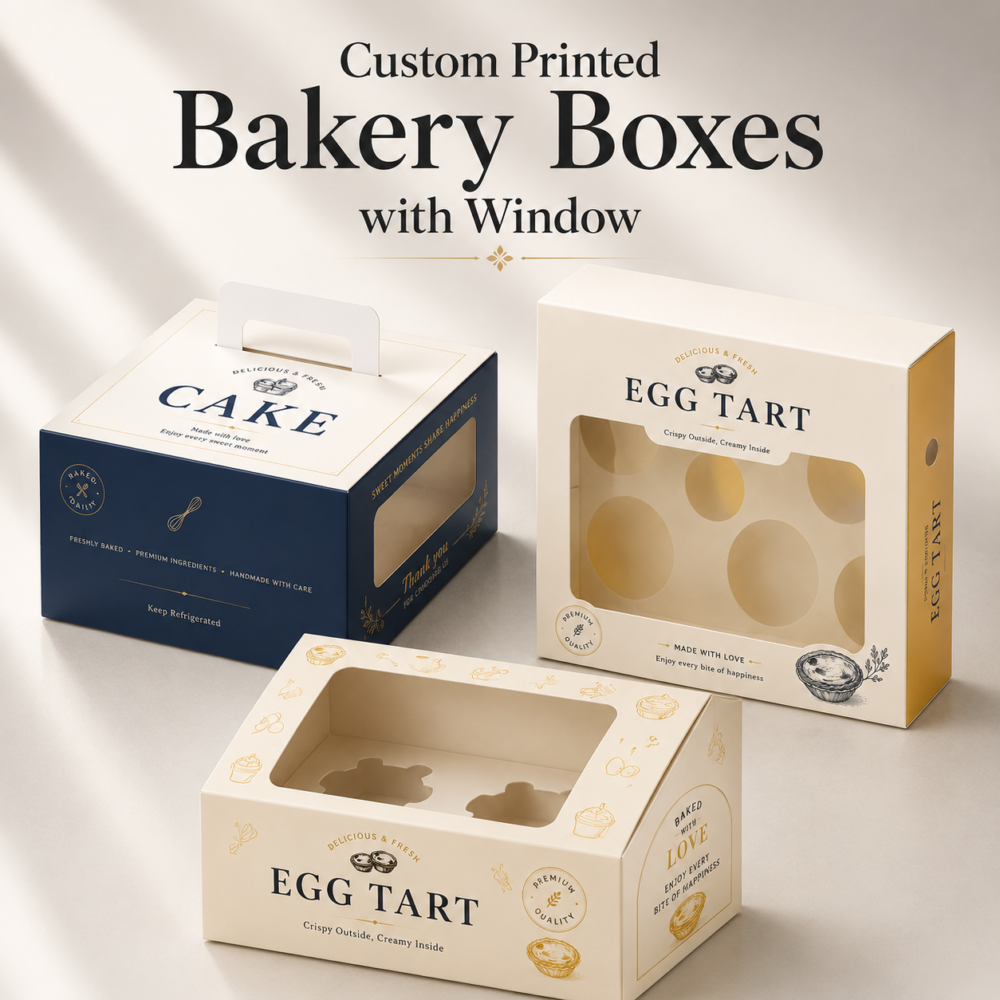custom bakery paper boxes for cake and pastry packaging