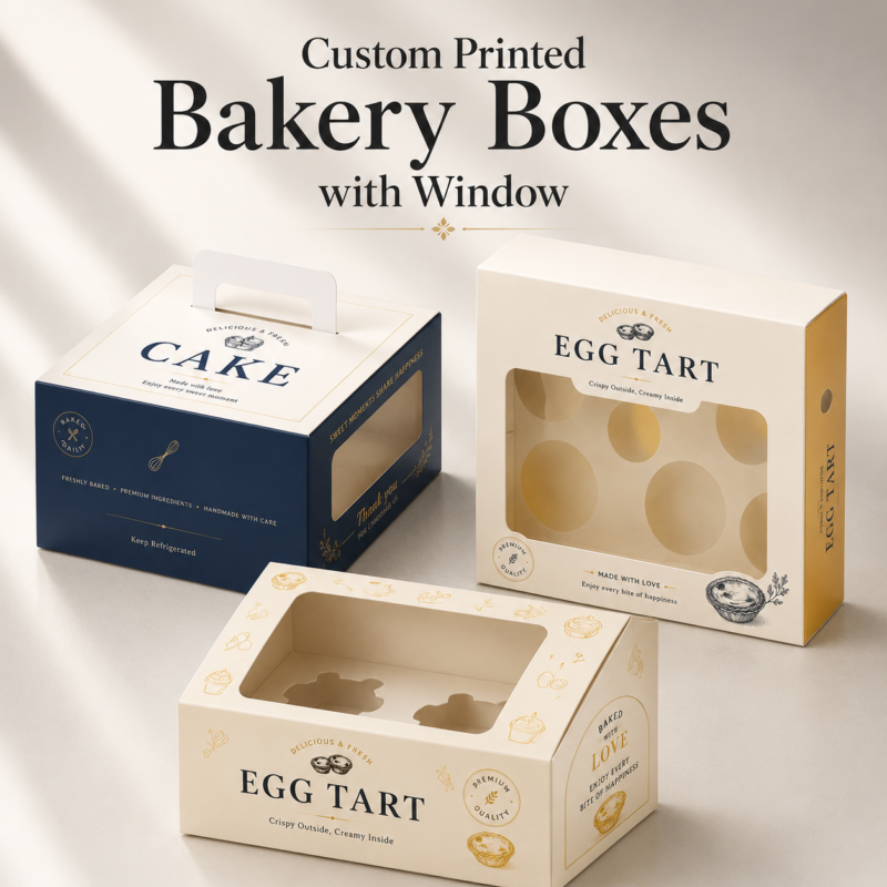 custom bakery paper boxes for cake and pastry packaging