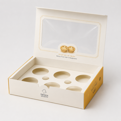 custom bakery paper boxes with insert tray for dessert packaging