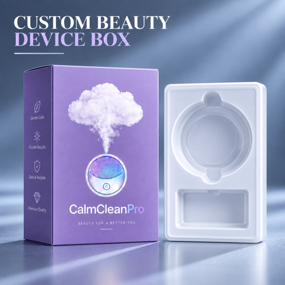 custom beauty device boxes with two tuck end structure