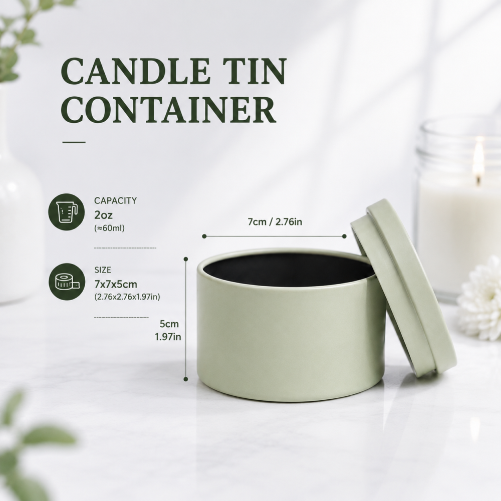 Custom candle tin containers for scented candle packaging with tinplate material