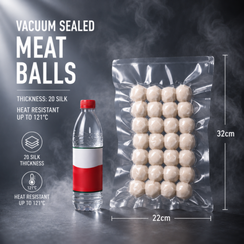 Custom Clear Retort Food Vacuum Bags for Meatball Packaging