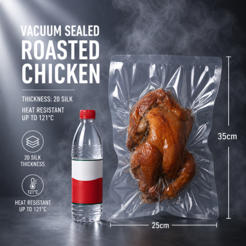 Clear Retort Vacuum Bags for Roasted Chicken Food Packaging