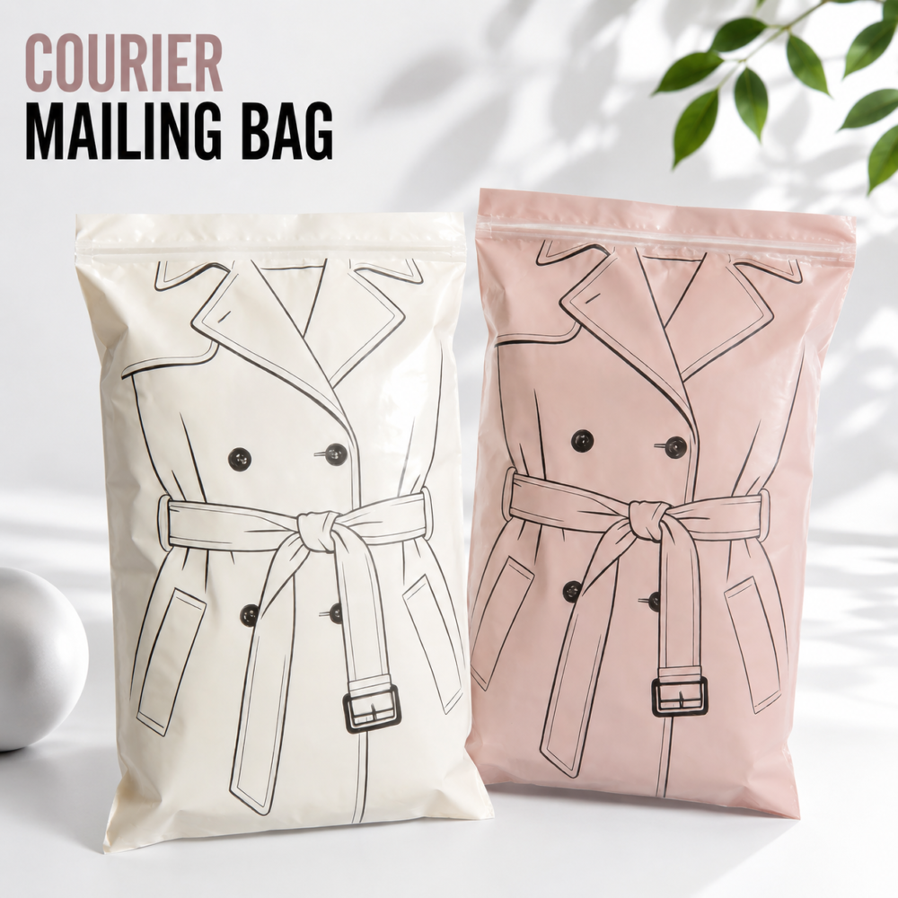 Waterproof clothing mailing bags with secure adhesive closure