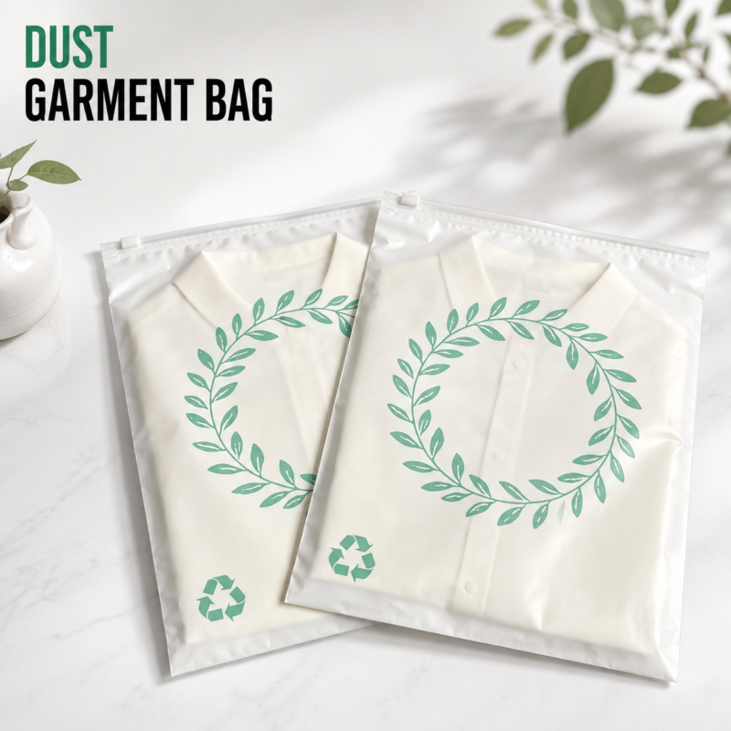 Custom eco-friendly biodegradable garment bags for clothing packaging