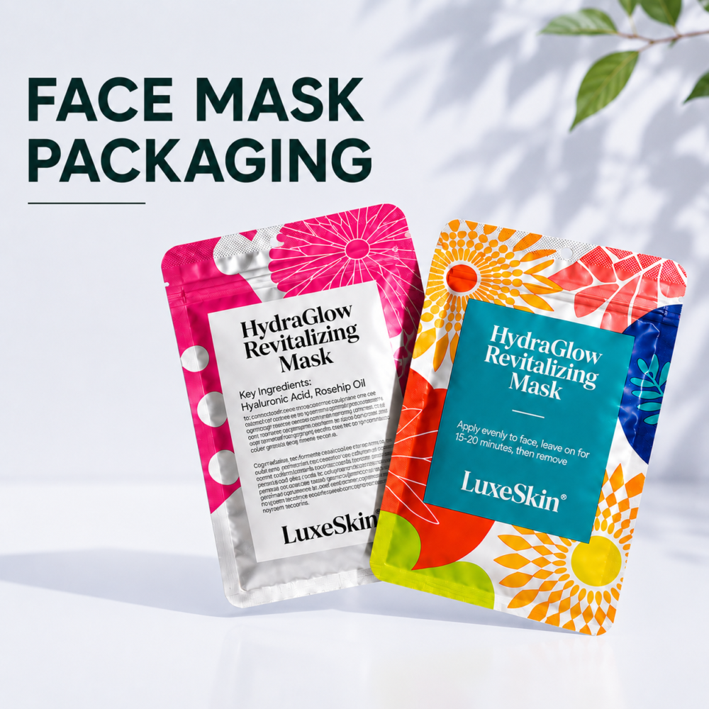 Printed Face Mask Packaging Bags with Custom Design