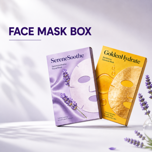 Custom facial mask packaging boxes with premium paper printing