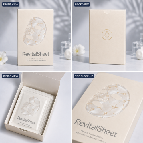 Luxury facial mask packaging boxes with custom structure and finishing