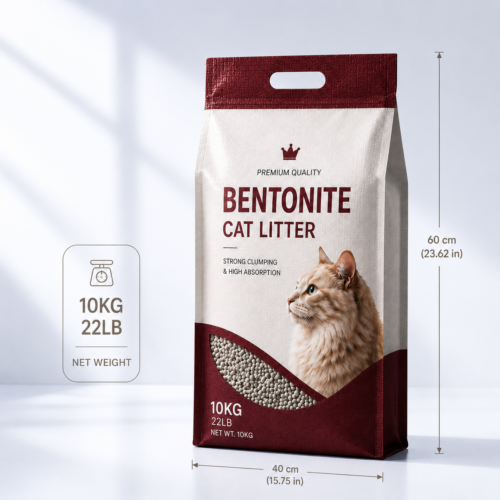 Custom flat bottom cat litter packaging bags with 10kg size