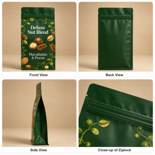 Custom Food Nut Stand Up Pouches for Almond and Mixed Nut Packaging