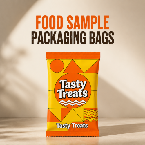 Custom Food Sample Packaging Bags with Heat Sealed Structure and Back View