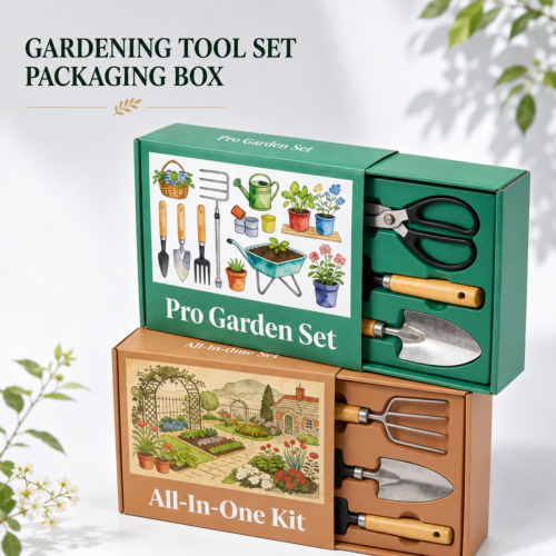 Custom printed garden tool set packaging boxes for gardening kits