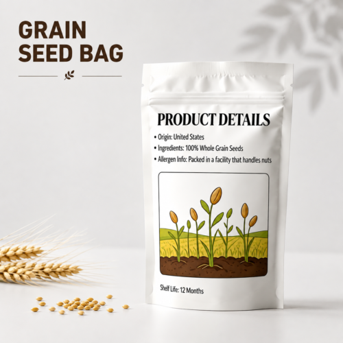 Custom Grain Seed Packaging Bags-略缩图1 custom grain seed packaging bags with printed design and color options