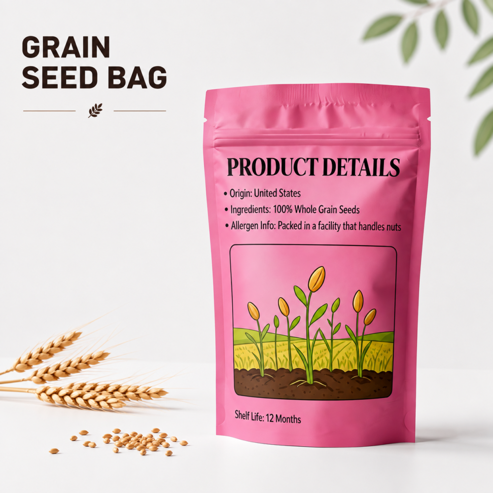 Custom Grain Seed Packaging Bags-略缩图2 grain seed packaging bags structure and resealable pouch details
