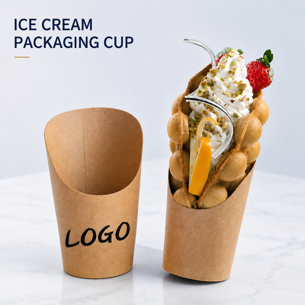custom paper ice cream cups with printed logo design