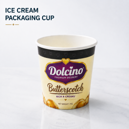 printed ice cream cups | disposable paper dessert cups packaging