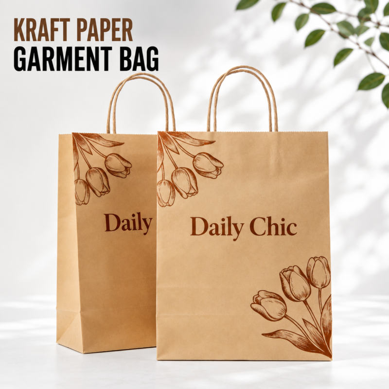 Custom kraft paper garment bags for clothing packaging
