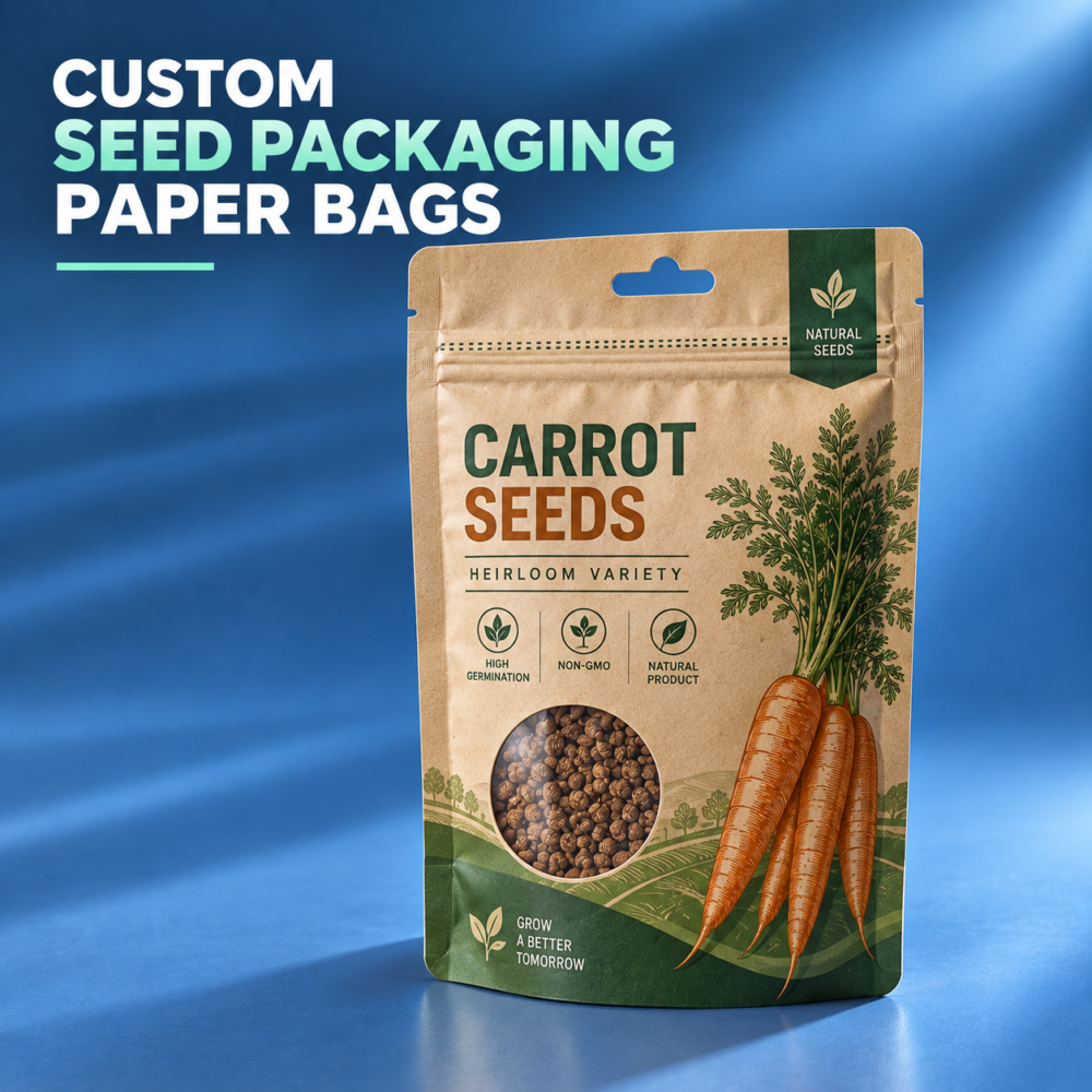 Custom Kraft Paper Seed Bags-略缩图2 custom printed agricultural seed bag