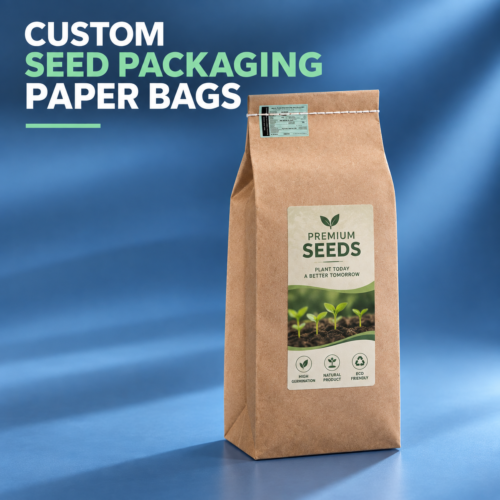 Custom Kraft Paper Seed Bags-略缩图3 Custom Kraft Paper Seed Bags | Agricultural Seed Storage Bags, Printed Seed Bags with Window