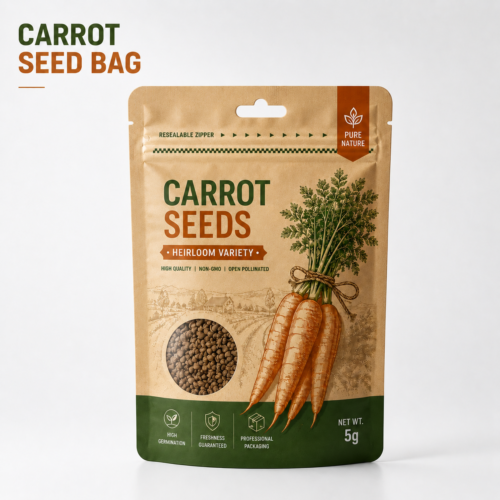 Custom Kraft Paper Seed Packaging Bags with Eco Friendly Vegetable Seed Pouches