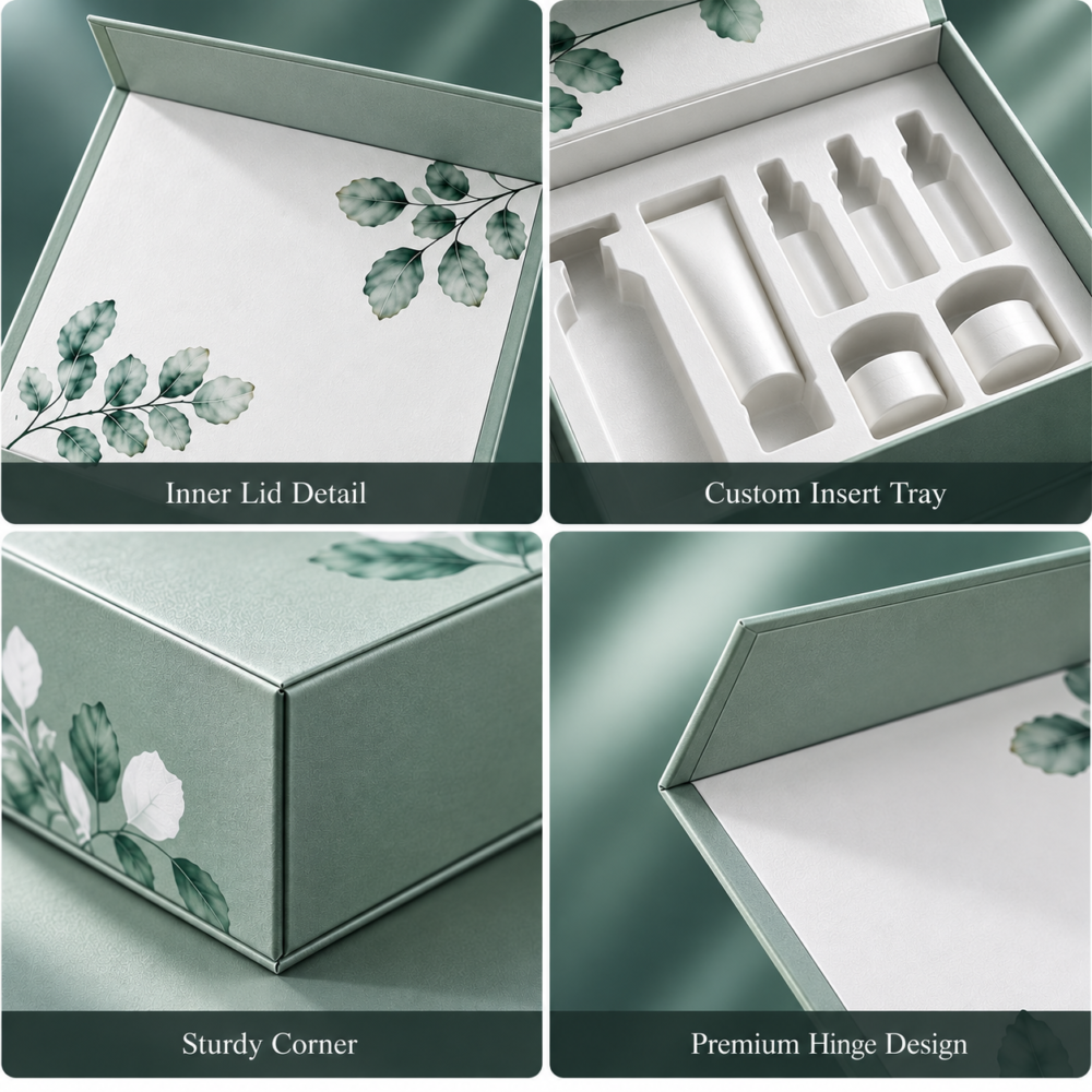 custom magnetic skincare gift boxes with inserts