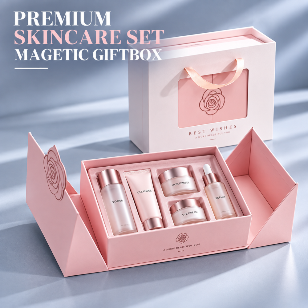 custom magnetic skincare gift boxes with magnetic closure