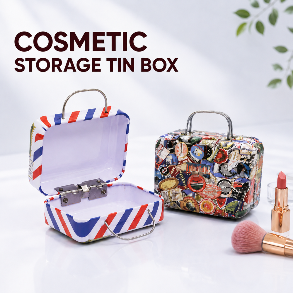 Custom Makeup Storage Tin Box For Cosmetic Organizer Solutions
