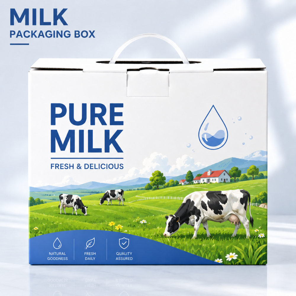 Custom Milk Packaging Boxes | Premium Dairy Product Packaging Box Design