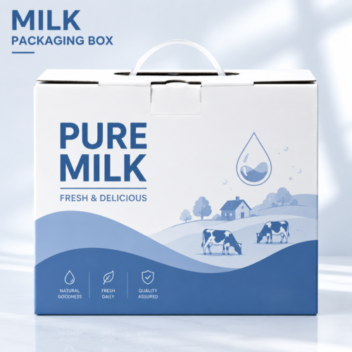 Custom Milk Packaging Boxes-主图 Custom Milk Packaging Boxes | Premium Dairy Product Packaging Box Design
